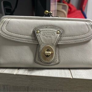 Coach Legacy 65th Anniversary White Wallet with Purple/Lilac Lining